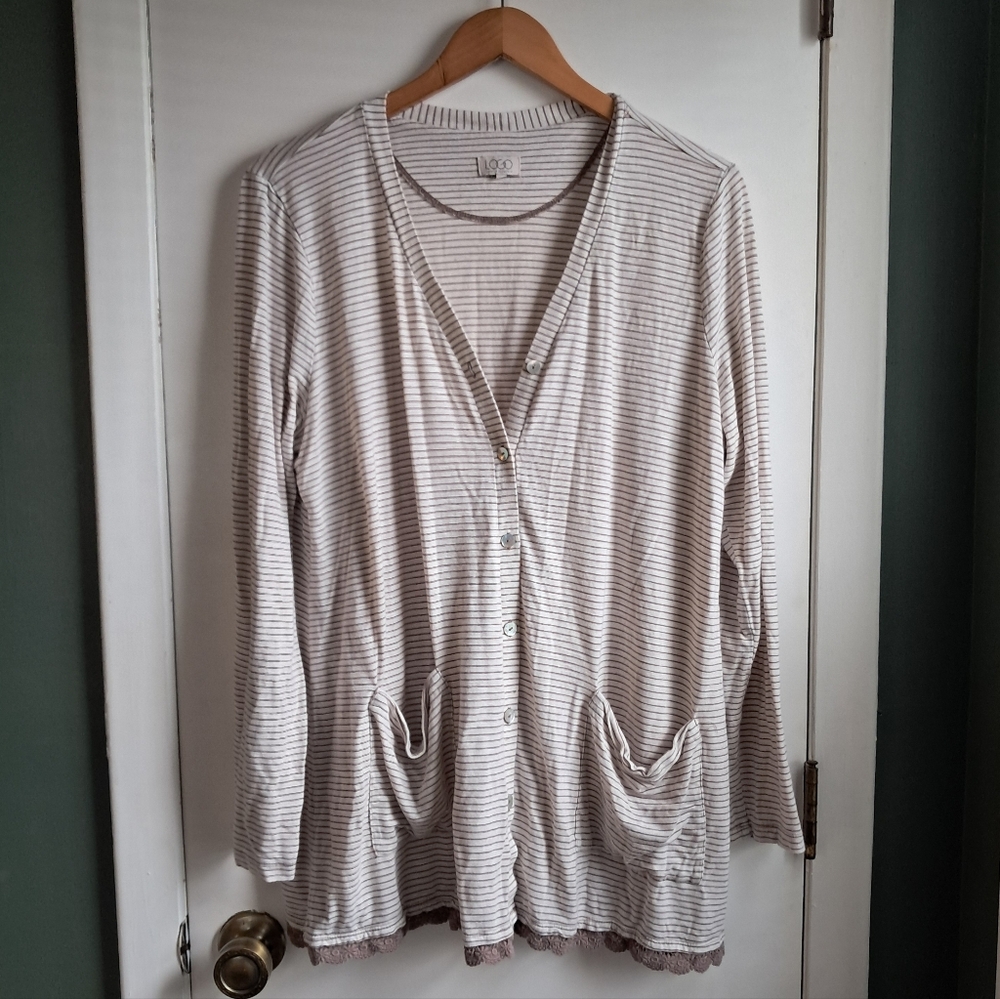 LOGO Stripe Lightweight Cardigan XL